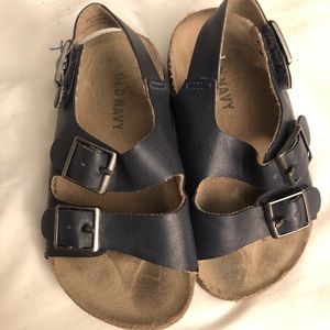 Faux-Leather Buckled Strap Sandals